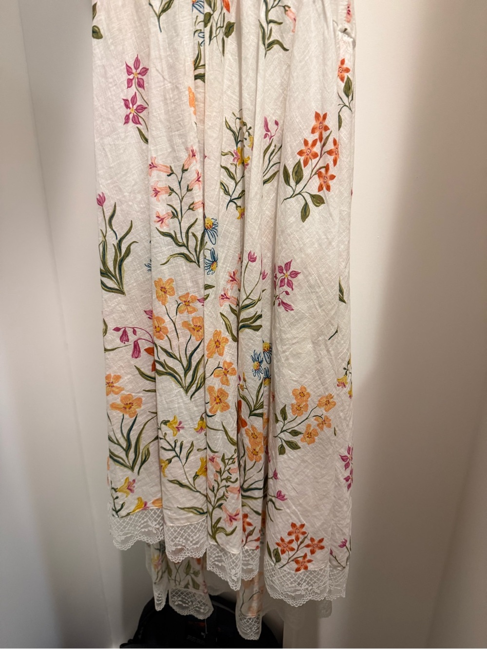 White Floral Button-Front Sundress - Picture 3 of 4